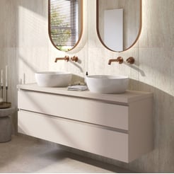 Ben Tendenza badmeubel incl. glans witte waskom 141x46x77,8cm zand
