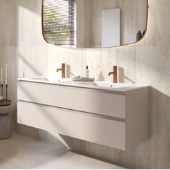 Ben Tendenza badmeubel incl. glans witte keramische wastafel 142,7x46x61,5cm zand