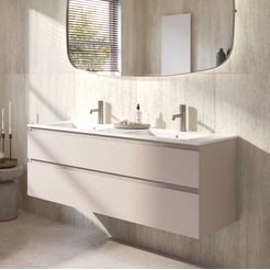 Ben Tendenza badmeubel incl. mat witte keramische wastafel 142,7x46x61,5cm zand