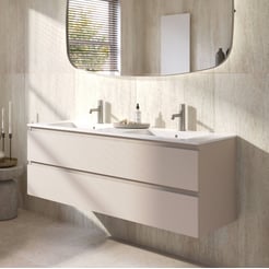 Ben Tendenza badmeubel incl. glans witte keramische wastafel 142,7x46x51,5cm zand