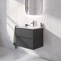 Ben Tendenza badmeubel incl. glans witte keramische wastafel 62,7x46x61,5cm zambia black