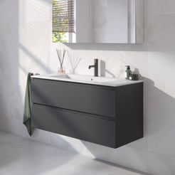 Ben Tendenza badmeubel incl. glans witte keramische wastafel 102,7x46x51,5cm zambia black