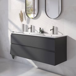 Ben Tendenza badmeubel incl. glans witte keramische wastafel 122,7x46x61,5cm zambia black