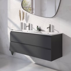 Ben Tendenza badmeubel incl. glans witte keramische wastafel 122,7x46x51,5cm zambia black