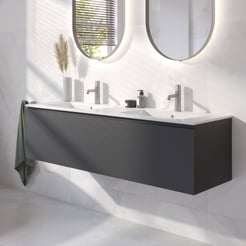 Ben Tendenza badmeubel incl. keramische wastafel glans 142,7x46cm zambia black