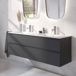 Ben Tendenza badmeubel incl. mat witte keramische wastafel 142,7x46x61,5cm zambia black