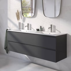 Ben Tendenza badmeubel incl. mat witte keramische wastafel 142,7x46x51,5cm zambia black
