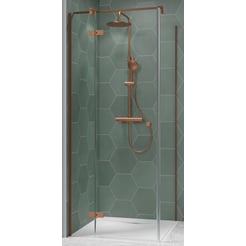 Ben Vivid Draaideur links 120x200 cm Geborsteld Koper Helder Glas