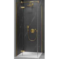 Ben Vivid Draaideur links 100x200 cm Geborsteld Messing Helder Glas