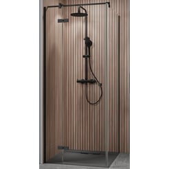 Ben Vivid Draaideur links 120x200 cm Mat Zwart Helder Glas