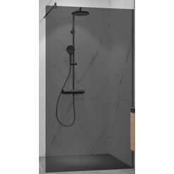 Ben Vivid Inloopdouche 120x200 cm Geborsteld Zwart Grijs Glas