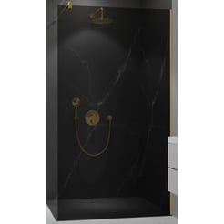 Ben Vivid Inloopdouche 100x200 cm Geborsteld Messing Grijs Glas