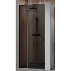 Ben Vivid Nisdraaideur links 90x200 cm Mat Zwart Grijs Glas