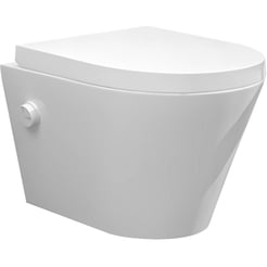 Saniselect hangtoilet met koudwater-bidetkraan incl. toiletbril 36x53cm wit