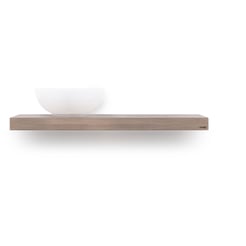Looox Wooden Base Shelf Solo Eiken 100 cm Old Grey/RVS