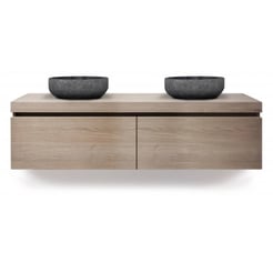 Looox Wood Wooden Drawer Box 160x46x45 cm Old Grey