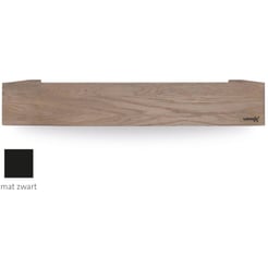 Looox Wooden Collection shelf box met bodemplaat mat zwart eiken/mat zwart