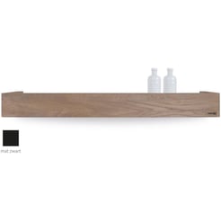 Looox Wooden Collection shelf box met bodemplaat mat zwart eiken/mat zwart