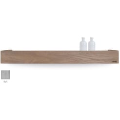 Looox Wooden Collection shelf box met bodemplaat rvs geborsteld eiken/geborsteld rvs