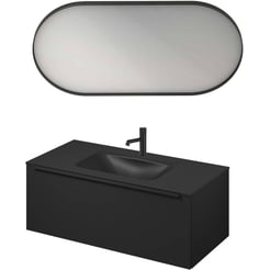 Saniselect Xanti badmeubelset 100cm compleet mat zwart