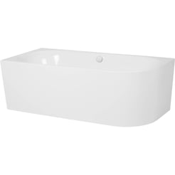 Ben Vico halfvrijstaand bad links Glanzend wit 180x80cm met badafvoer/overloop Chroom