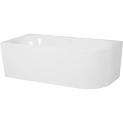 Ben Vico halfvrijstaand bad links Glanzend wit 180x80cm met badafvoer/overloop Glans wit