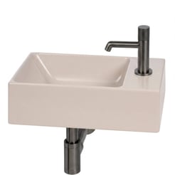 Ben Stelvio fonteinset mat beige keramiek incl. gunmetal kraan rechts