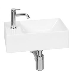 Ben Stelvio fonteinset mat wit keramiek incl. chromen kraan links