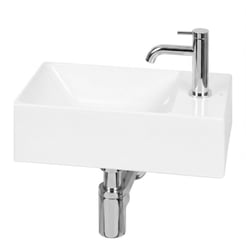 Ben Stelvio fonteinset mat wit keramiek incl. chromen kraan rechts