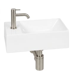Ben Stelvio fonteinset mat wit keramiek incl. rvs-look kraan links