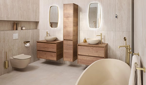 beige badkamer