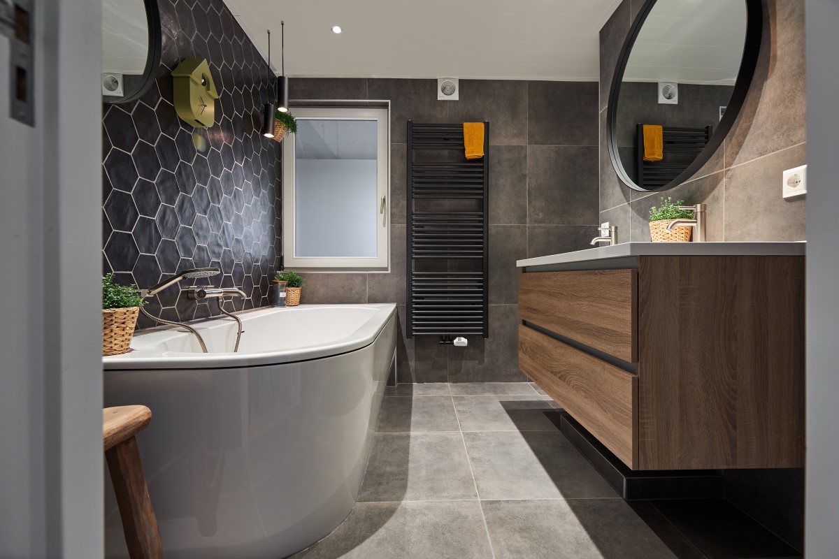 beige badkamer