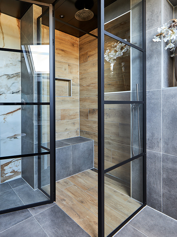 Houten douche