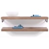 Looox Wooden Base Shelf Duo Eiken 140 cm Old Grey/RVS