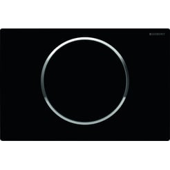 Geberit Sigma 10 bedieningsplaat   kleuren:plaat/ring/knop Zwart-Chroom-Zwart