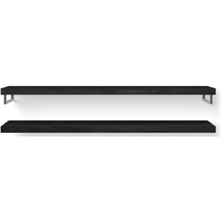 Looox Wooden Base Shelf Duo Wastafelblad 200x46x7 cm Black / RVS