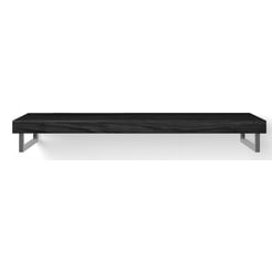 Looox Wooden Base Shelf Solo Wastafelblad 120x46x7 cm Black / Geborsteld RVS
