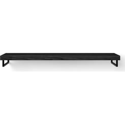 Looox Wooden Base Shelf Solo Wastafelblad 160x46x7 cm Black / Mat Zwart