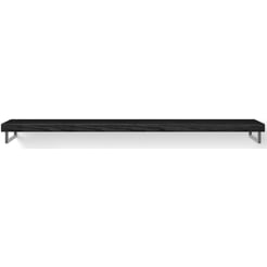 Looox Wooden Base Shelf Solo Wastafelblad 200x46x7 cm Black / Geborsteld RVS