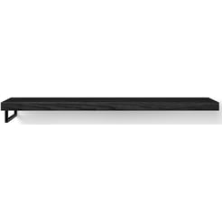 Looox Wooden Base Shelf Solo Wastafelblad 160x46x7 cm Black / Mat Zwart