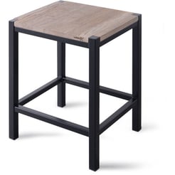 Looox Wooden Collection douche stool met frame mat zwart/eiken-mat