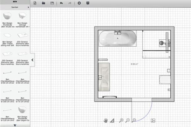Zelf je badkamer onze 3D planner -