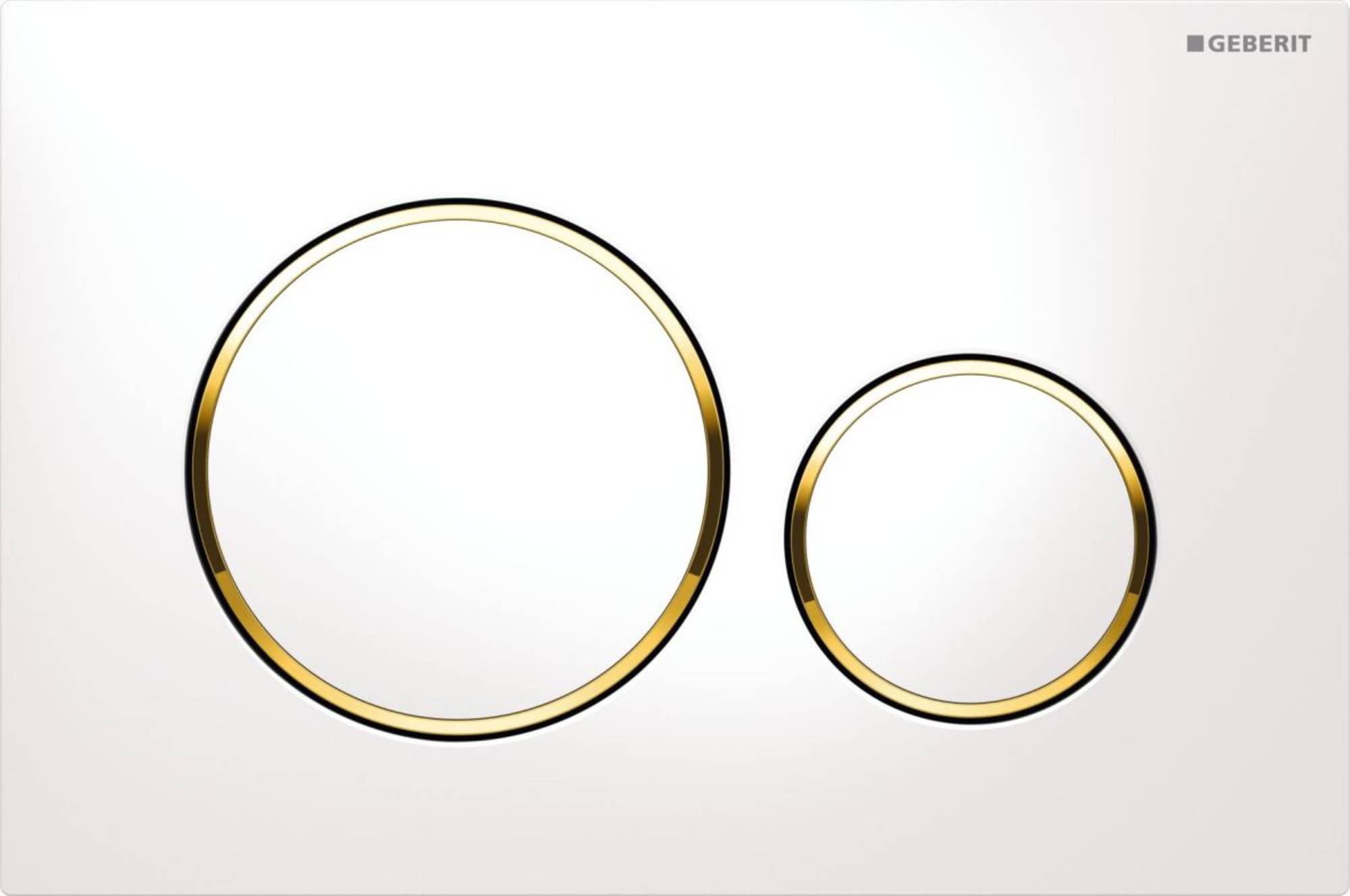 Geberit Sigma 20 bedieningsplaat kleuren:plaat-ring-knop Wit-Goud-Wit