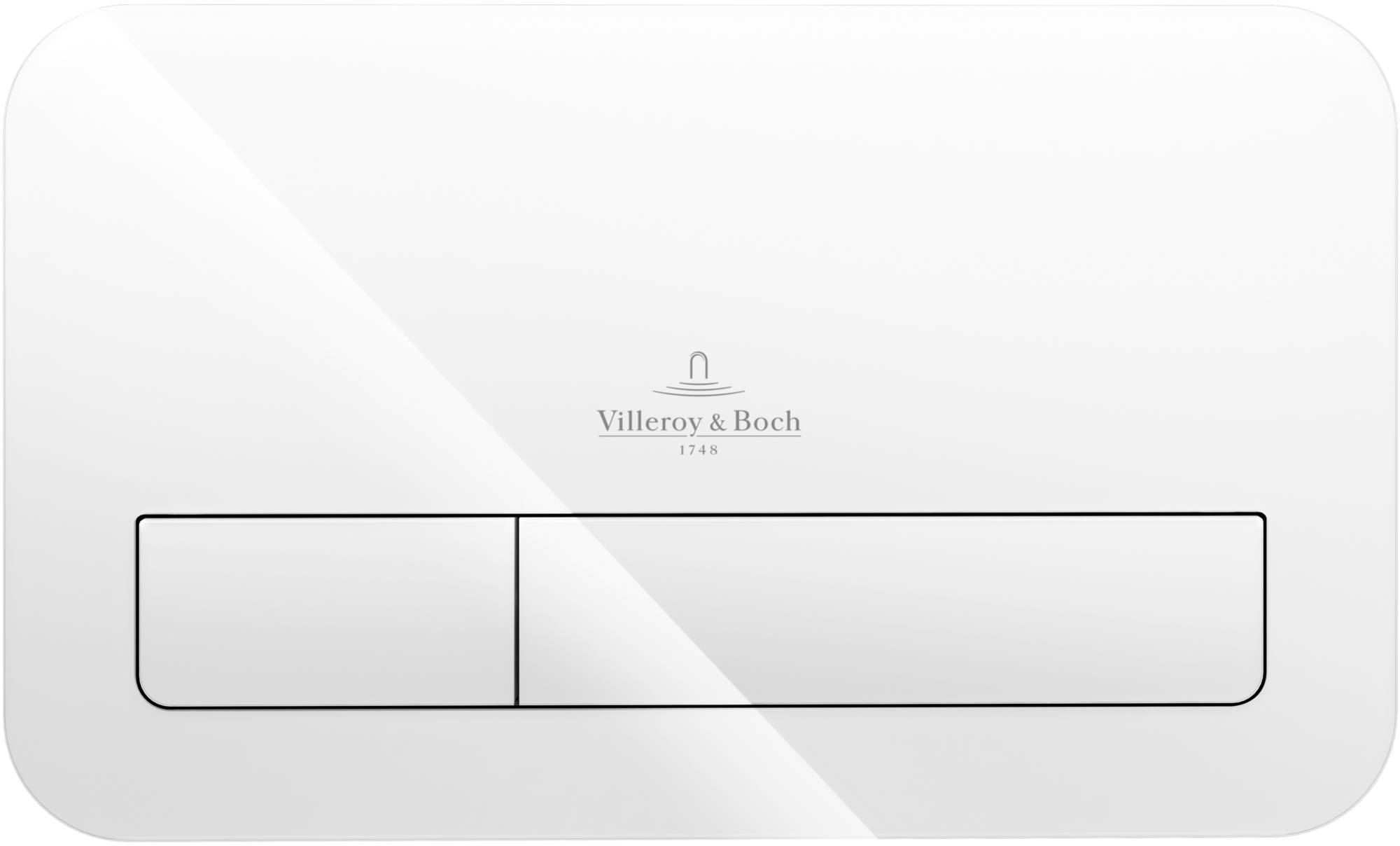 Villeroy & Boch 2-knops bedieningsplaat glas Wit
