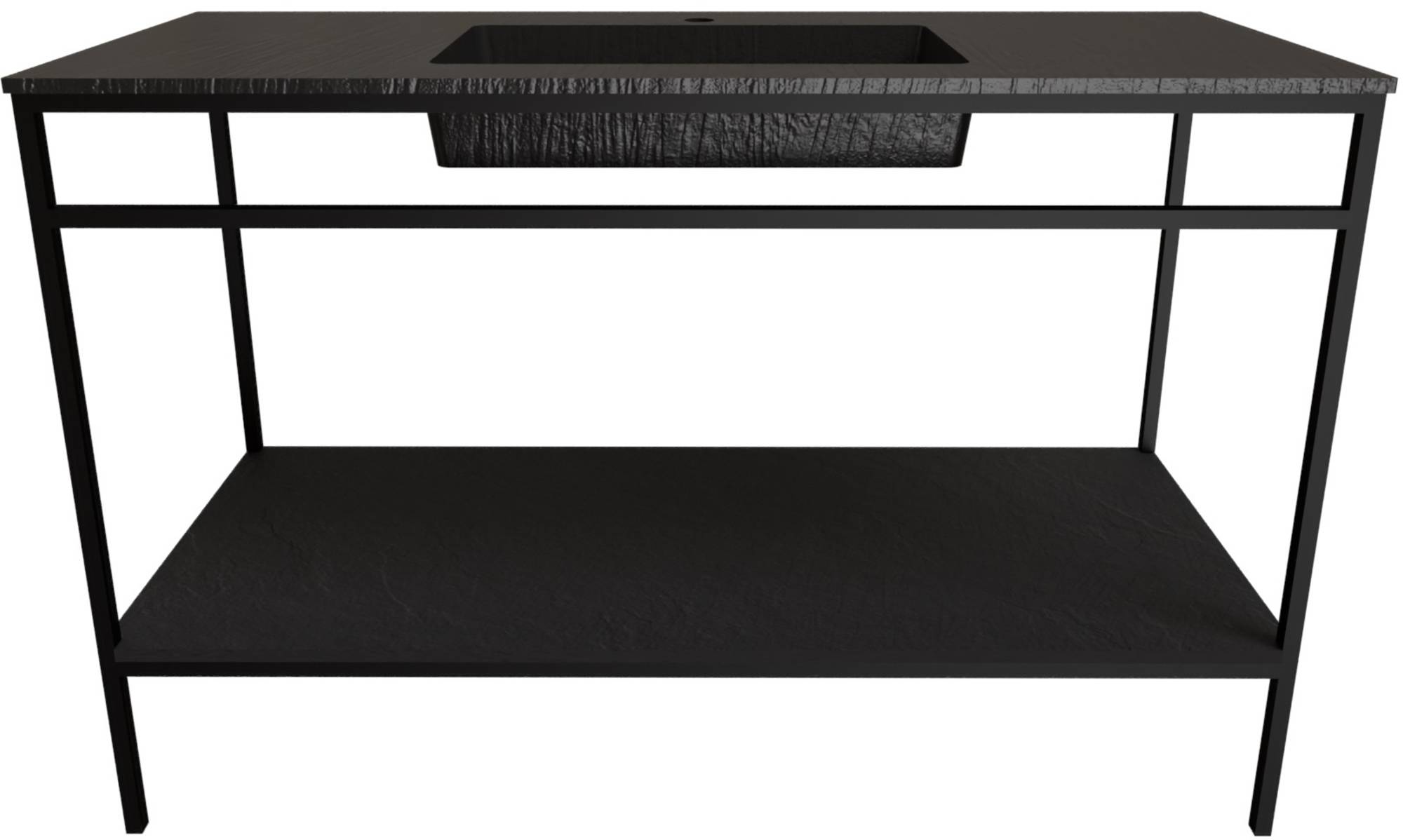 Ben Avira vrijstaand badmeubel met wastafel en mat zwart frame 80x46,5cm Zwart