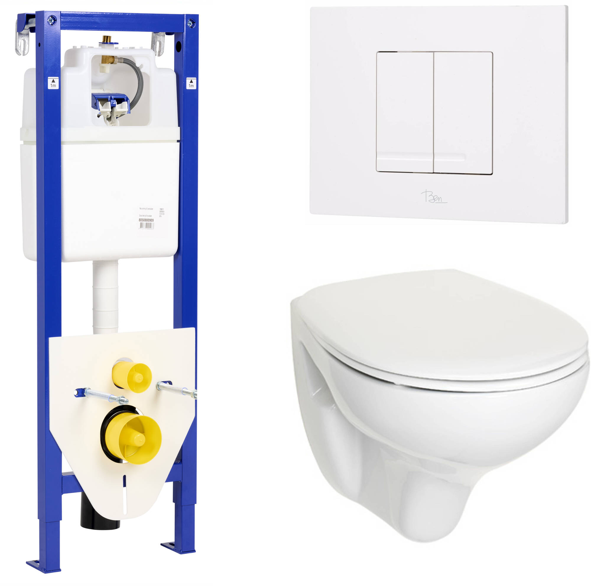 Ben Omega complete toiletset met wit bedieningspaneel