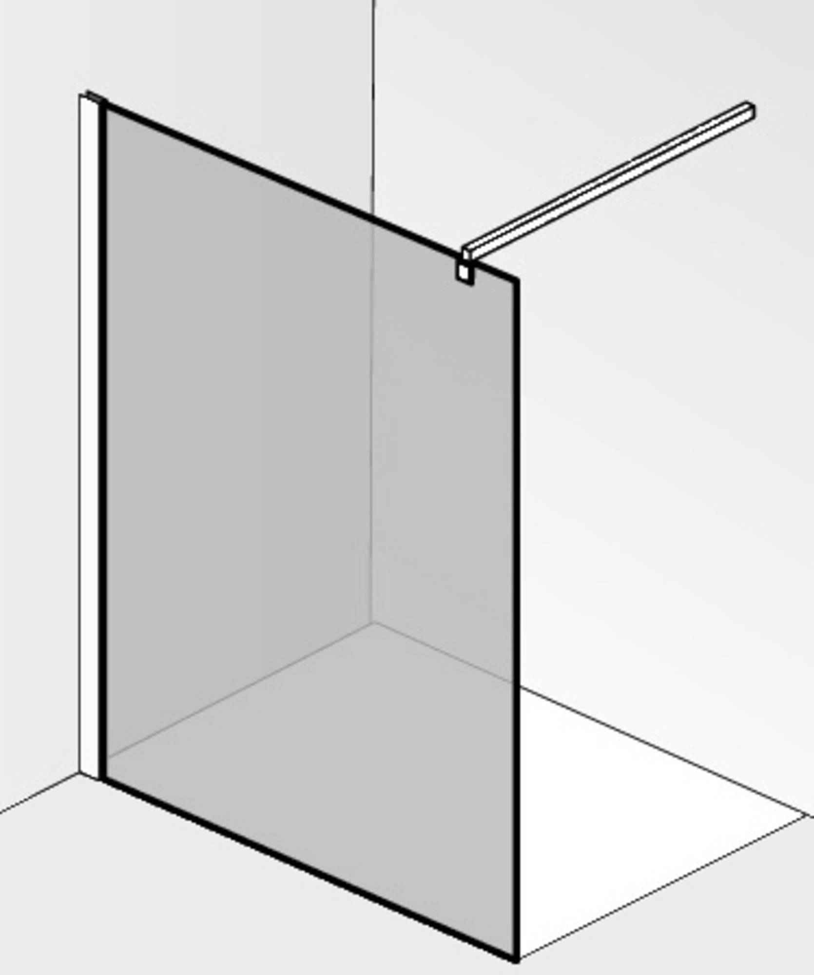 Huismerk M-serie Inloopdouche 120x210 cm Semi-gesatineerd Glas Mat Zwart