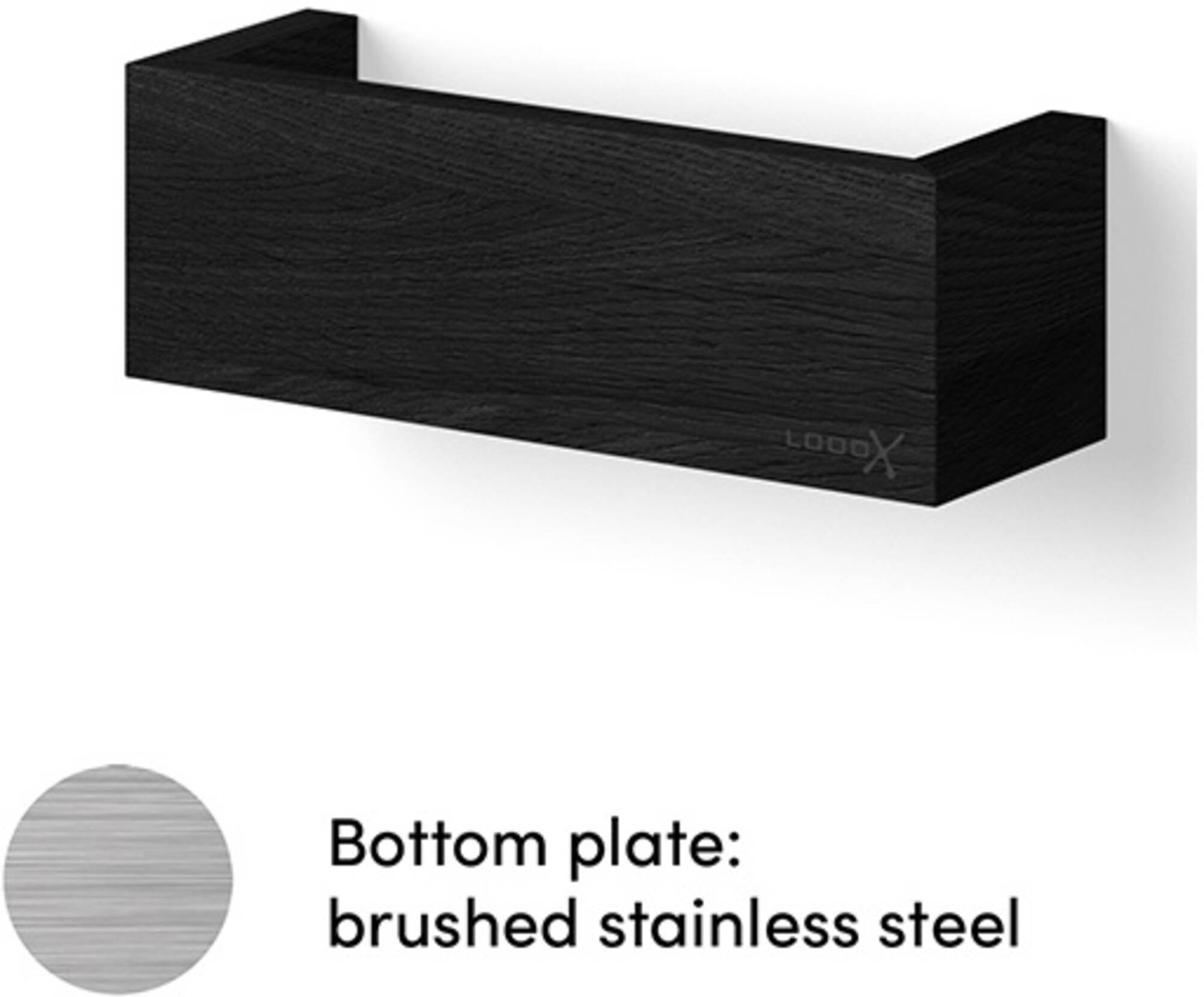 Looox Wooden Shelf BoX Wandplank 30x10x10 cm Black / RVS