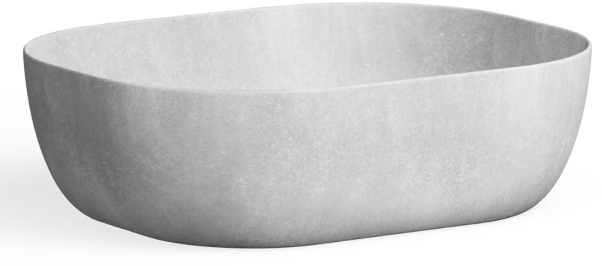 Looox Ceramic Raw Rectangle Opbouwkom 49x40x14,5 cm Light Grey