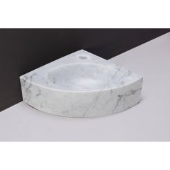 Forzalaqua Turino Fontein 30x30x10 cm 1 kraangat Carrara Marmer Gepolijst